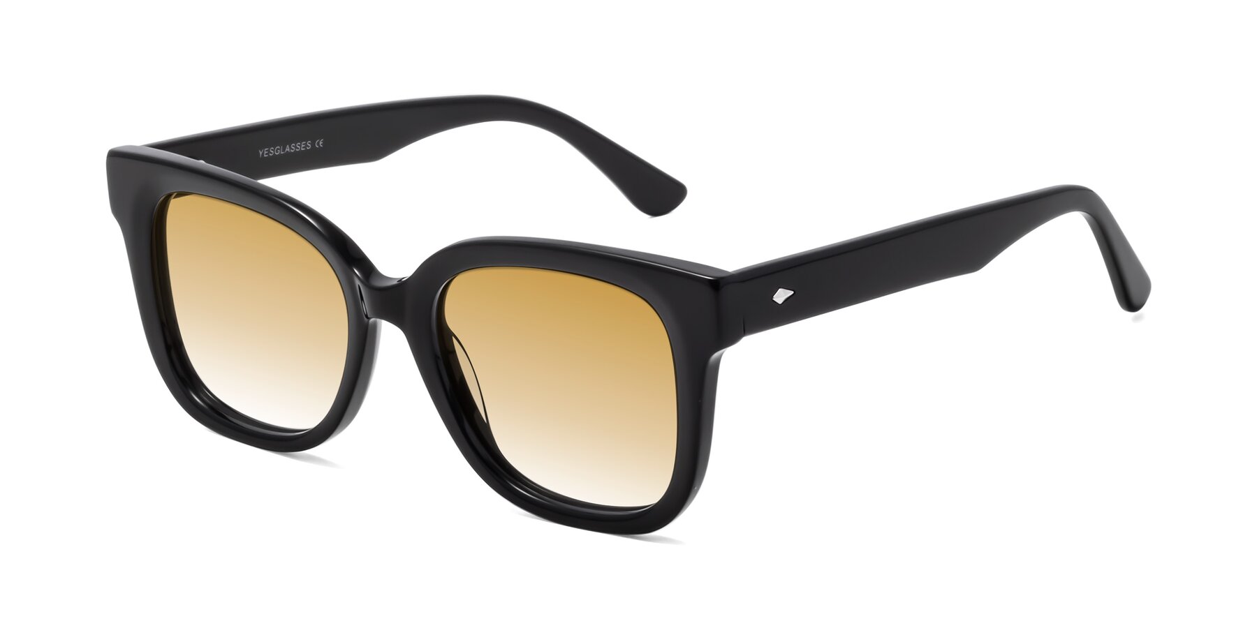 Angle of Bourbon in Black with Champagne Gradient Lenses