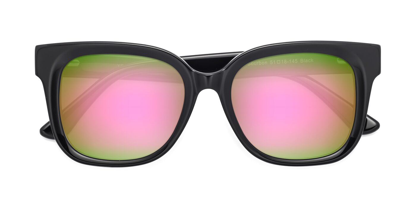 Bourbon - Black Flash Mirrored Sunglasses
