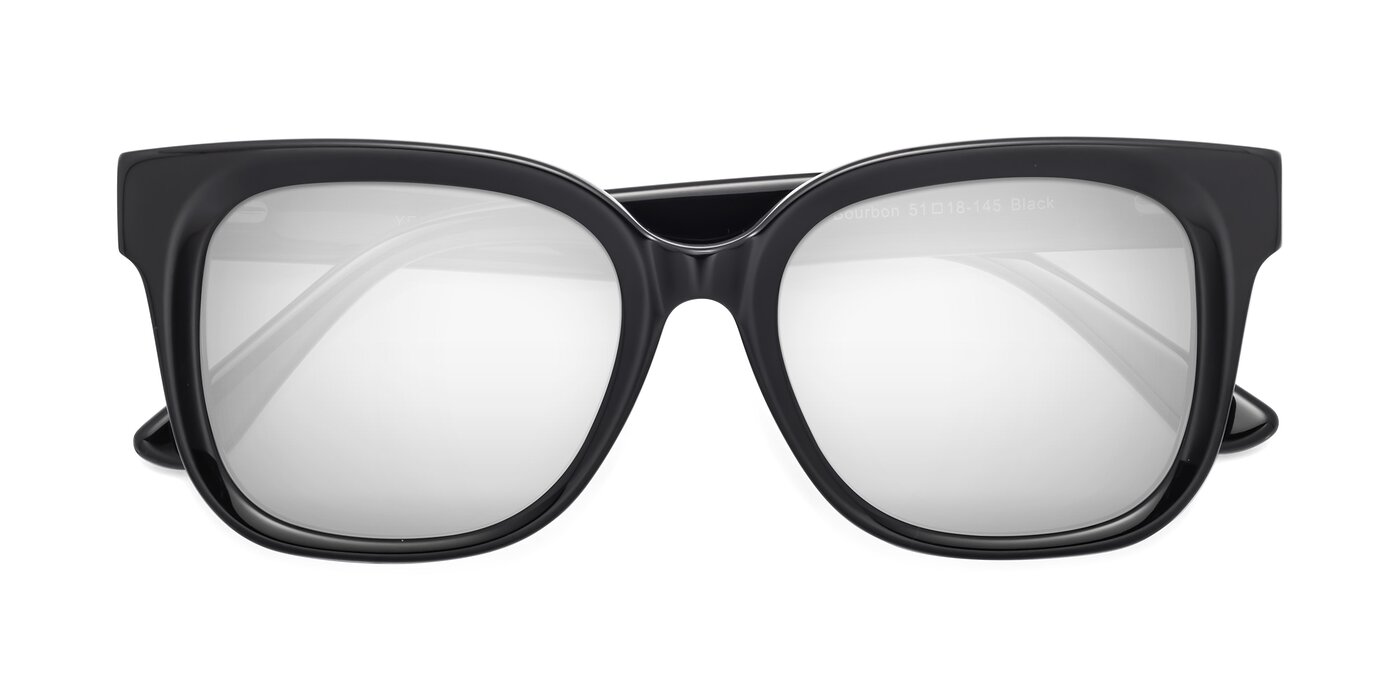 Bourbon - Black Flash Mirrored Sunglasses