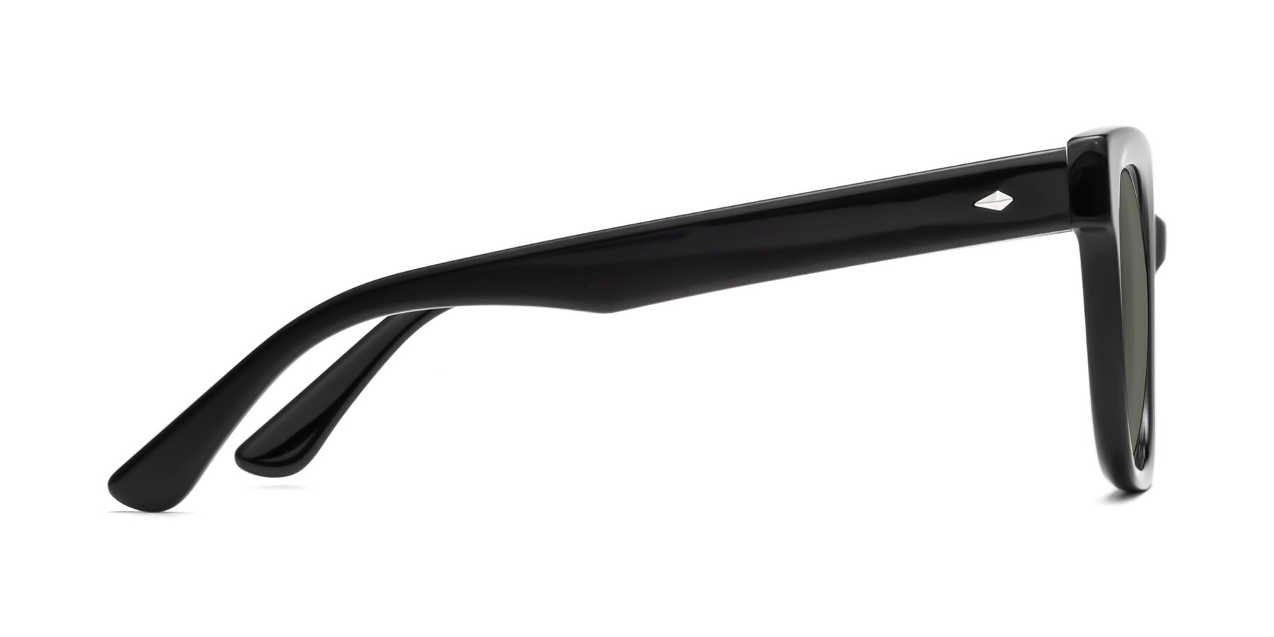 Side of Bourbon in Black with Gray Polarized Lenses