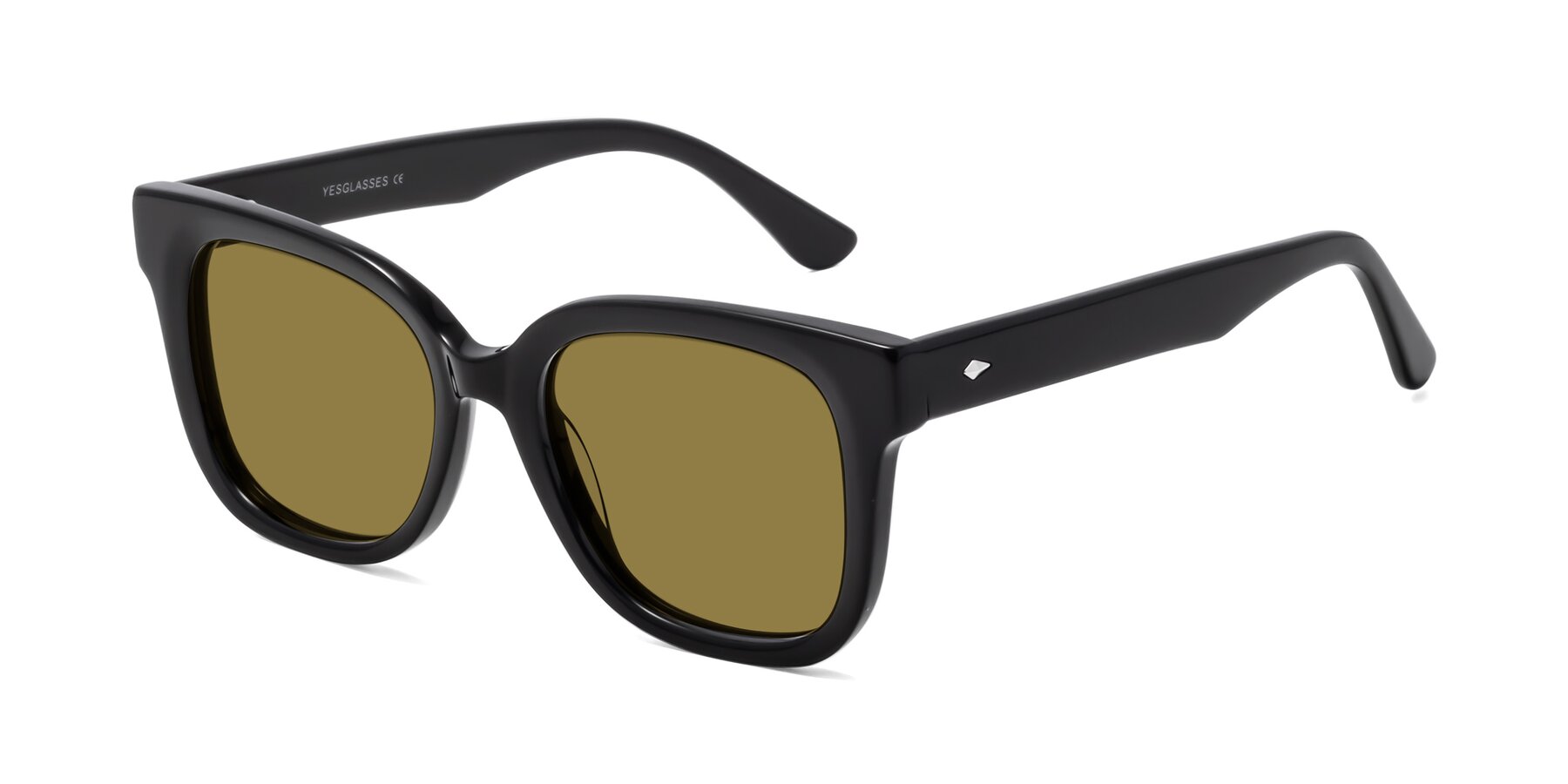 Angle of Bourbon in Black with Brown Polarized Lenses