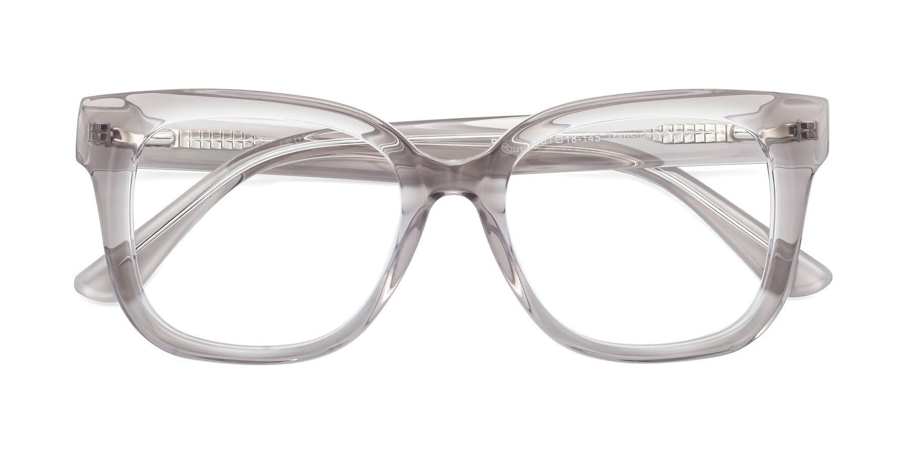 Folded Front of Bourbon in Transparent Gray with Clear Blue Light Blocking Lenses
