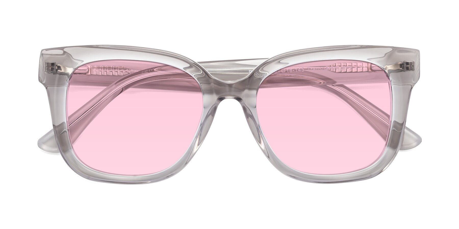 Folded Front of Bourbon in Transparent Gray with Light Pink Tinted Lenses