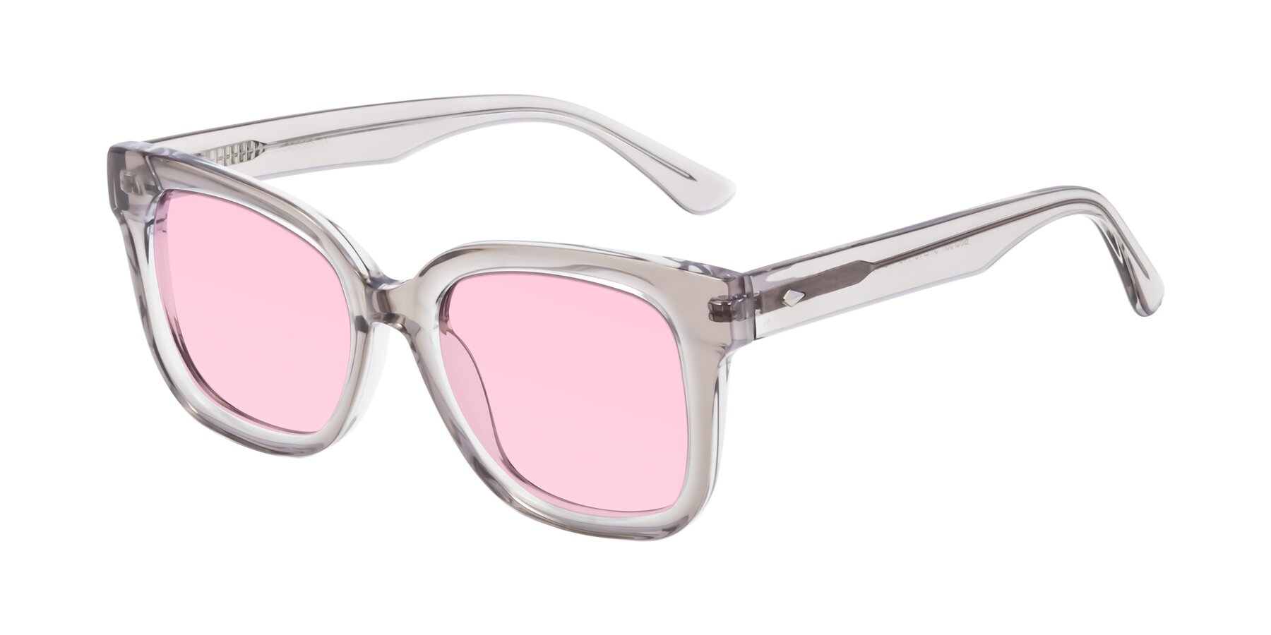 Angle of Bourbon in Transparent Gray with Light Pink Tinted Lenses