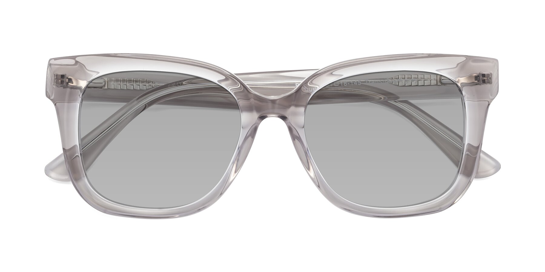 Folded Front of Bourbon in Transparent Gray with Light Gray Tinted Lenses