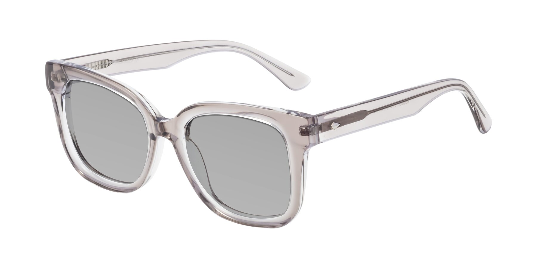 Angle of Bourbon in Transparent Gray with Light Gray Tinted Lenses