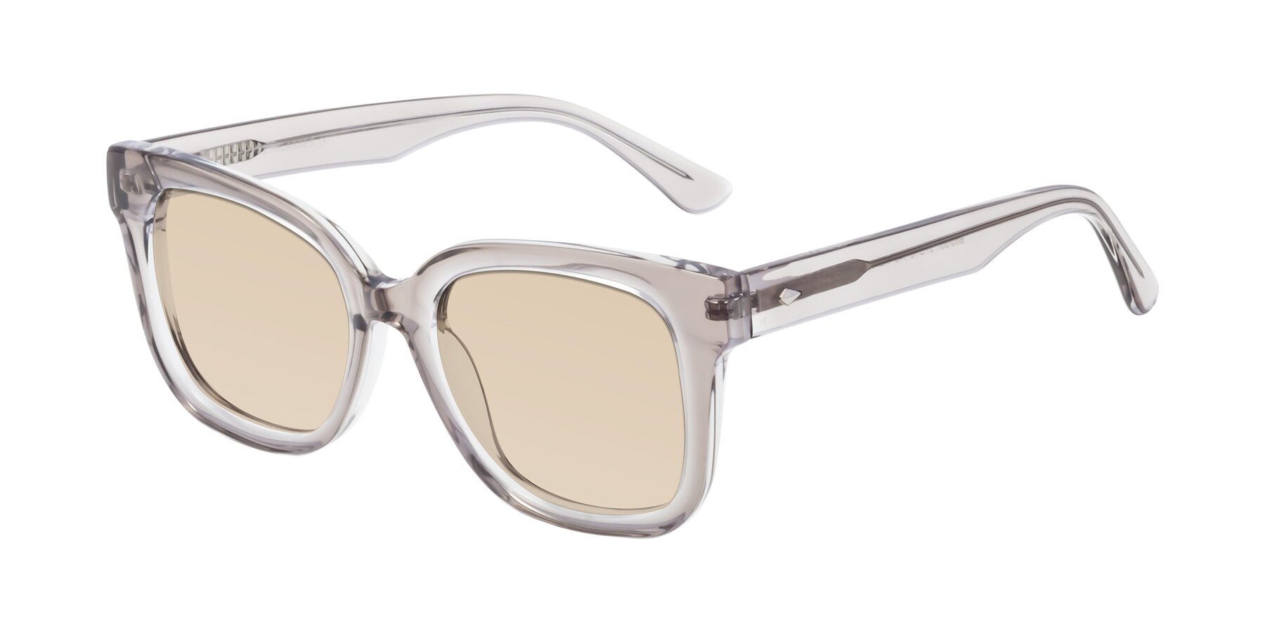 Angle of Bourbon in Transparent Gray with Light Brown Tinted Lenses
