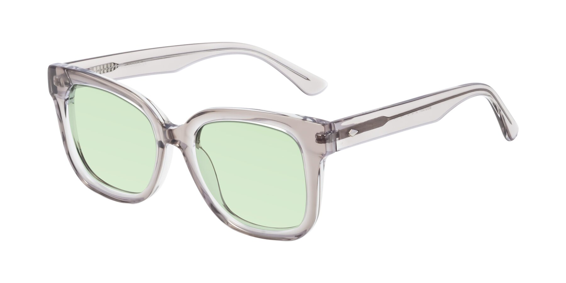 Angle of Bourbon in Transparent Gray with Light Green Tinted Lenses
