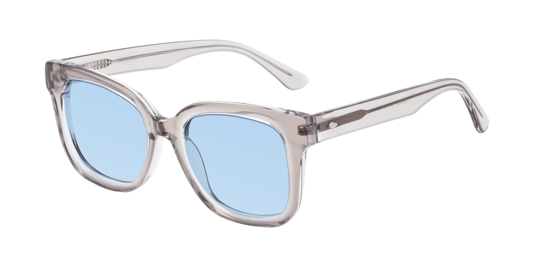Angle of Bourbon in Transparent Gray with Light Blue Tinted Lenses