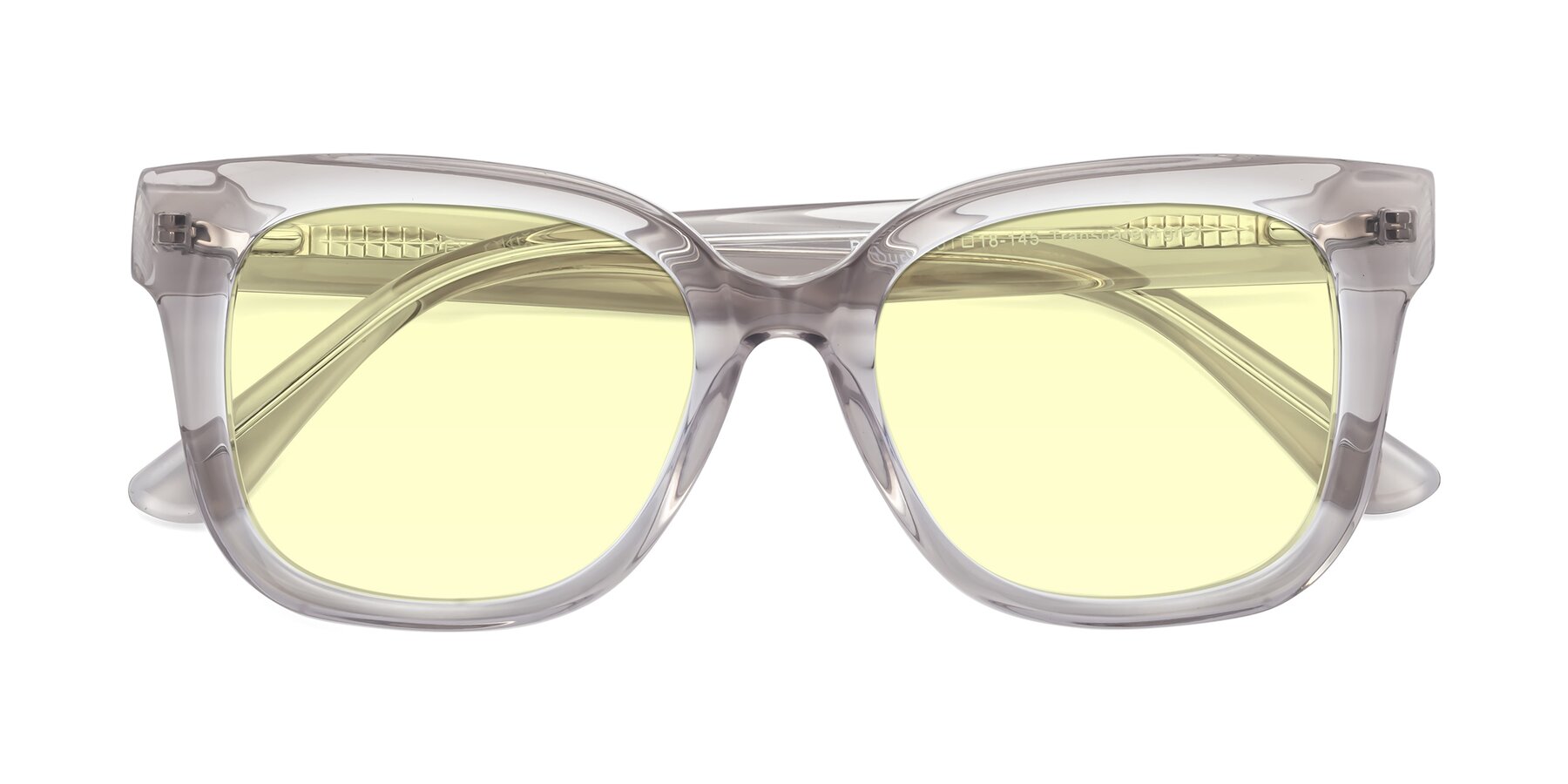 Folded Front of Bourbon in Transparent Gray with Light Yellow Tinted Lenses