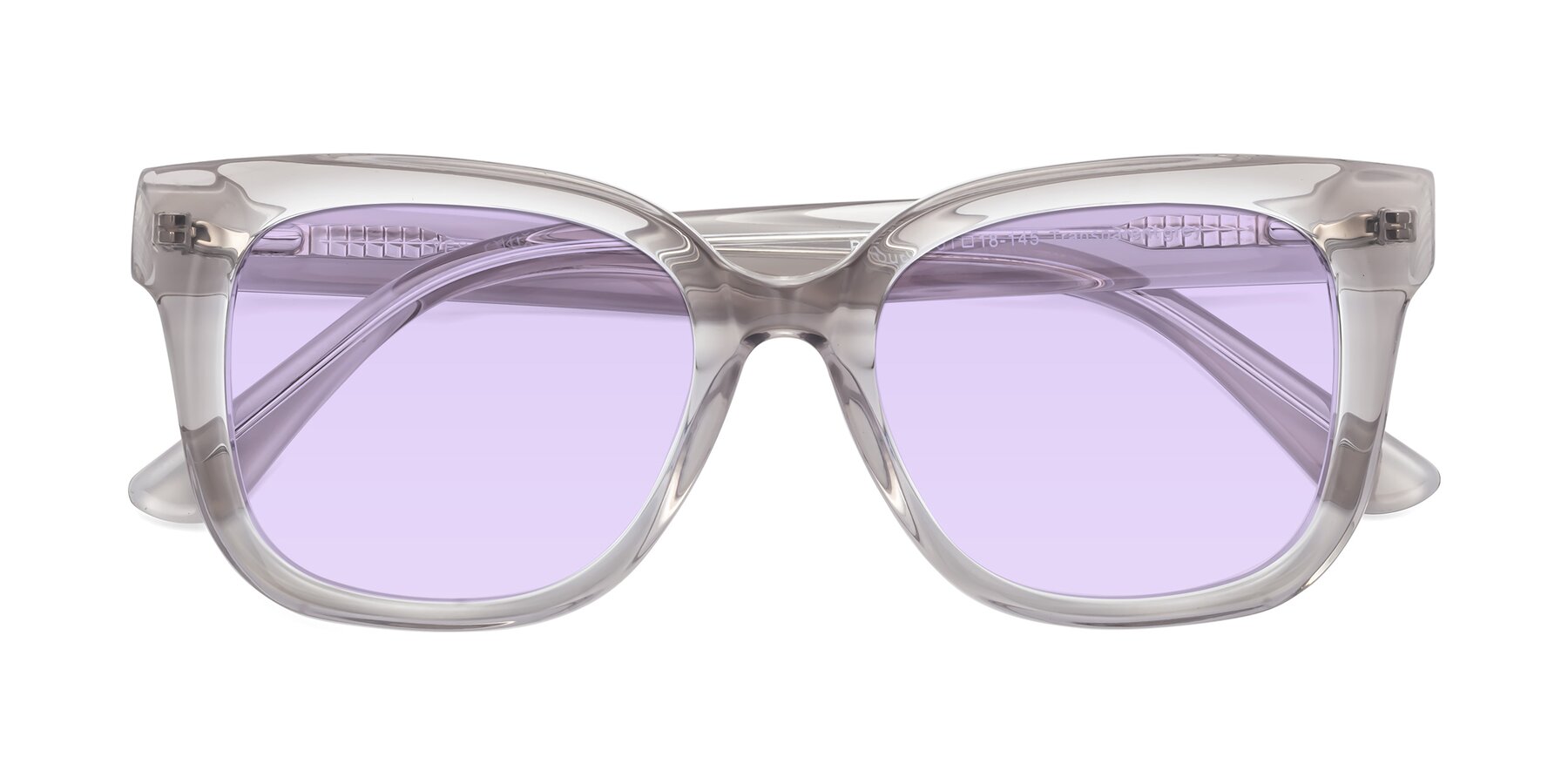 Folded Front of Bourbon in Transparent Gray with Light Purple Tinted Lenses