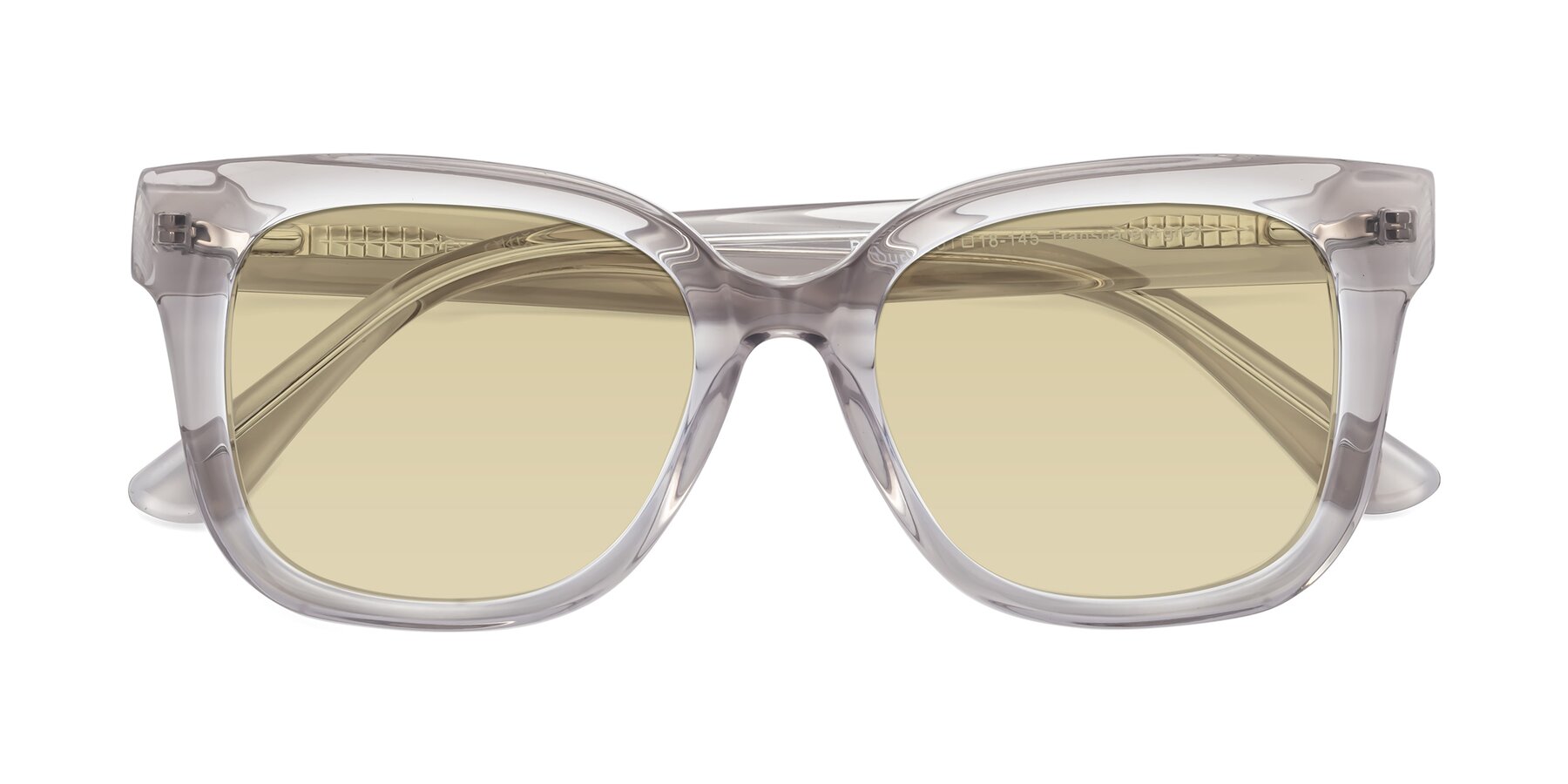 Folded Front of Bourbon in Transparent Gray with Light Champagne Tinted Lenses