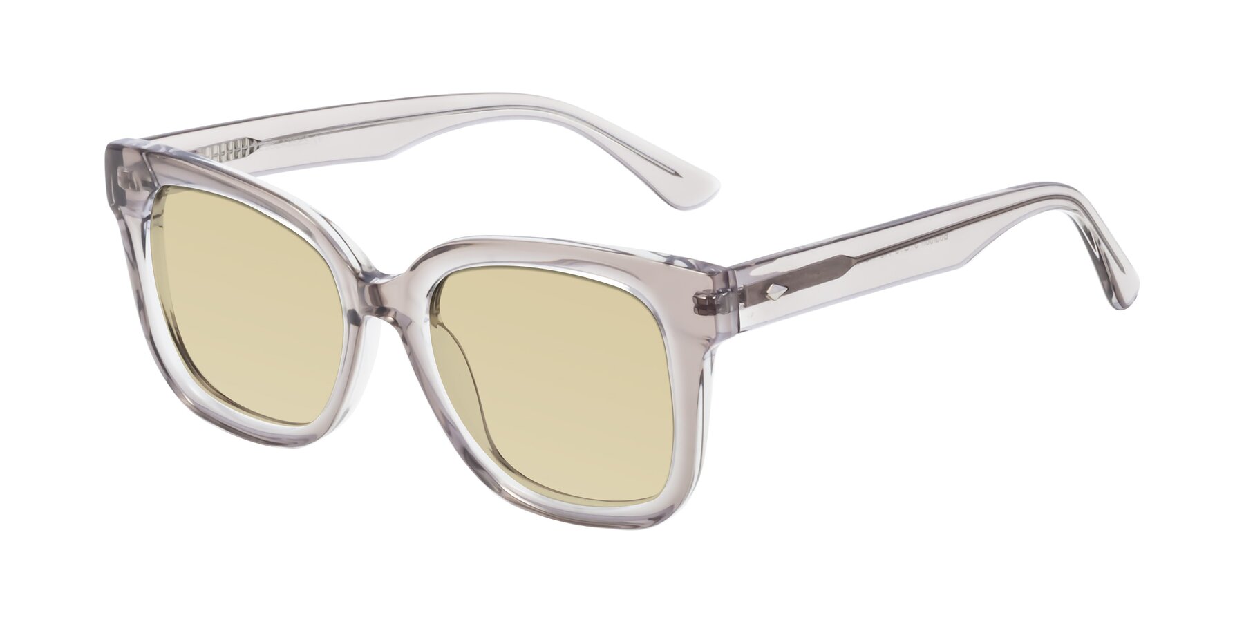 Angle of Bourbon in Transparent Gray with Light Champagne Tinted Lenses