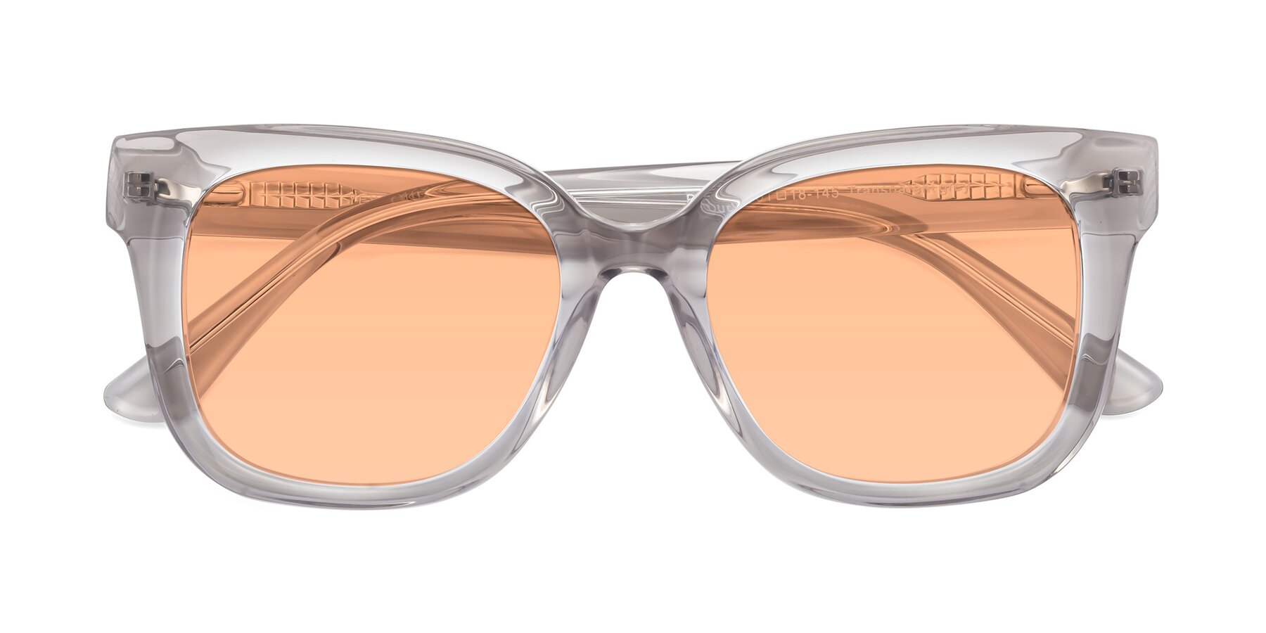 Folded Front of Bourbon in Transparent Gray with Light Orange Tinted Lenses