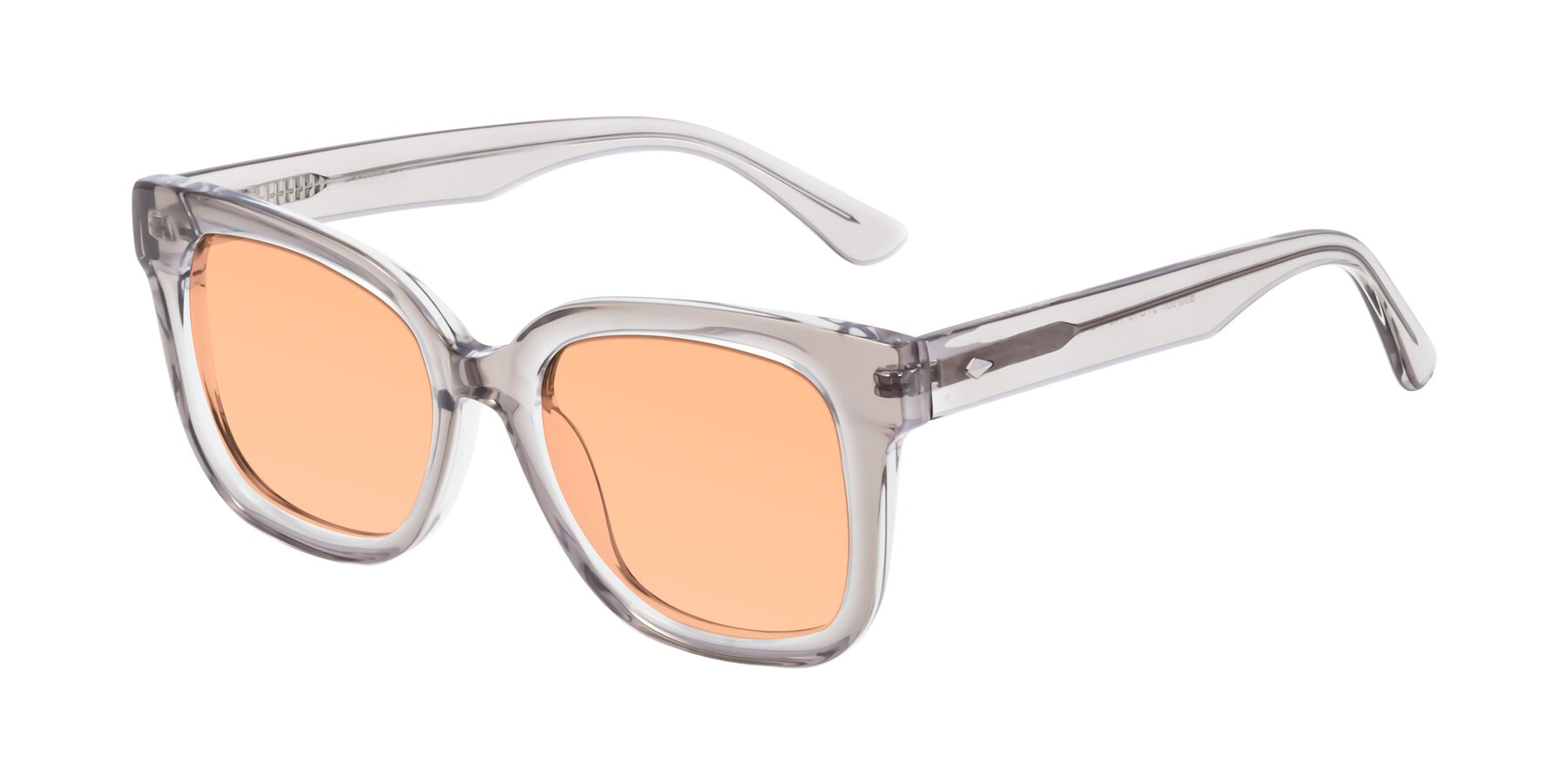 Angle of Bourbon in Transparent Gray with Light Orange Tinted Lenses