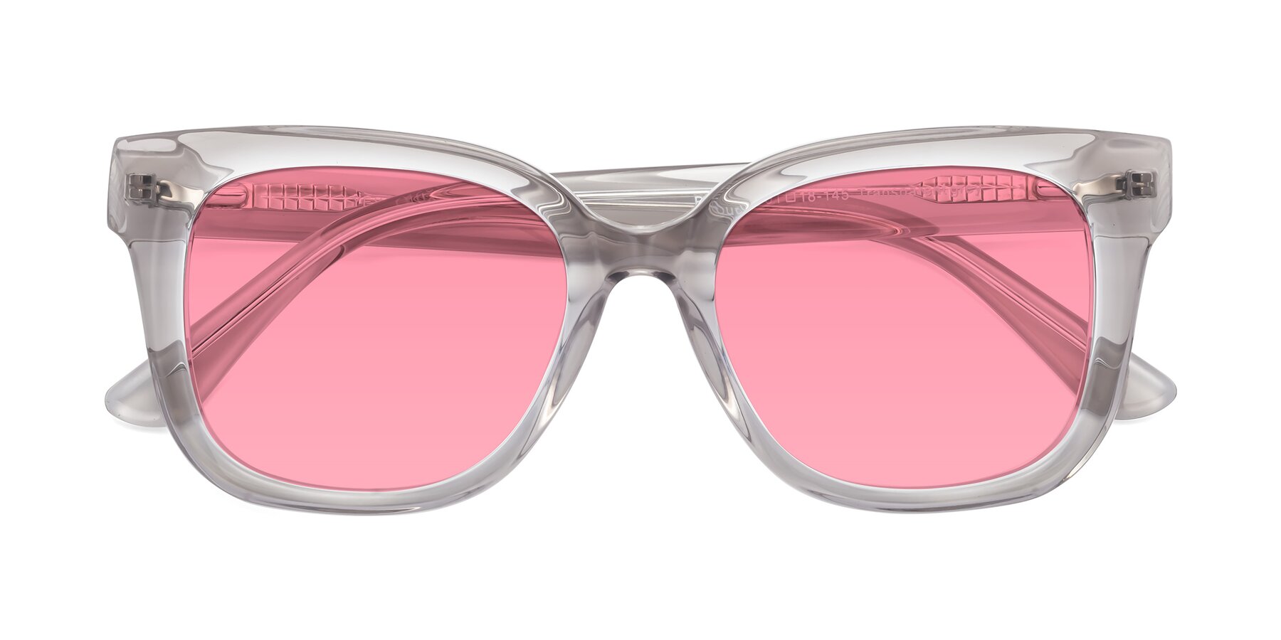 Folded Front of Bourbon in Transparent Gray with Pink Tinted Lenses