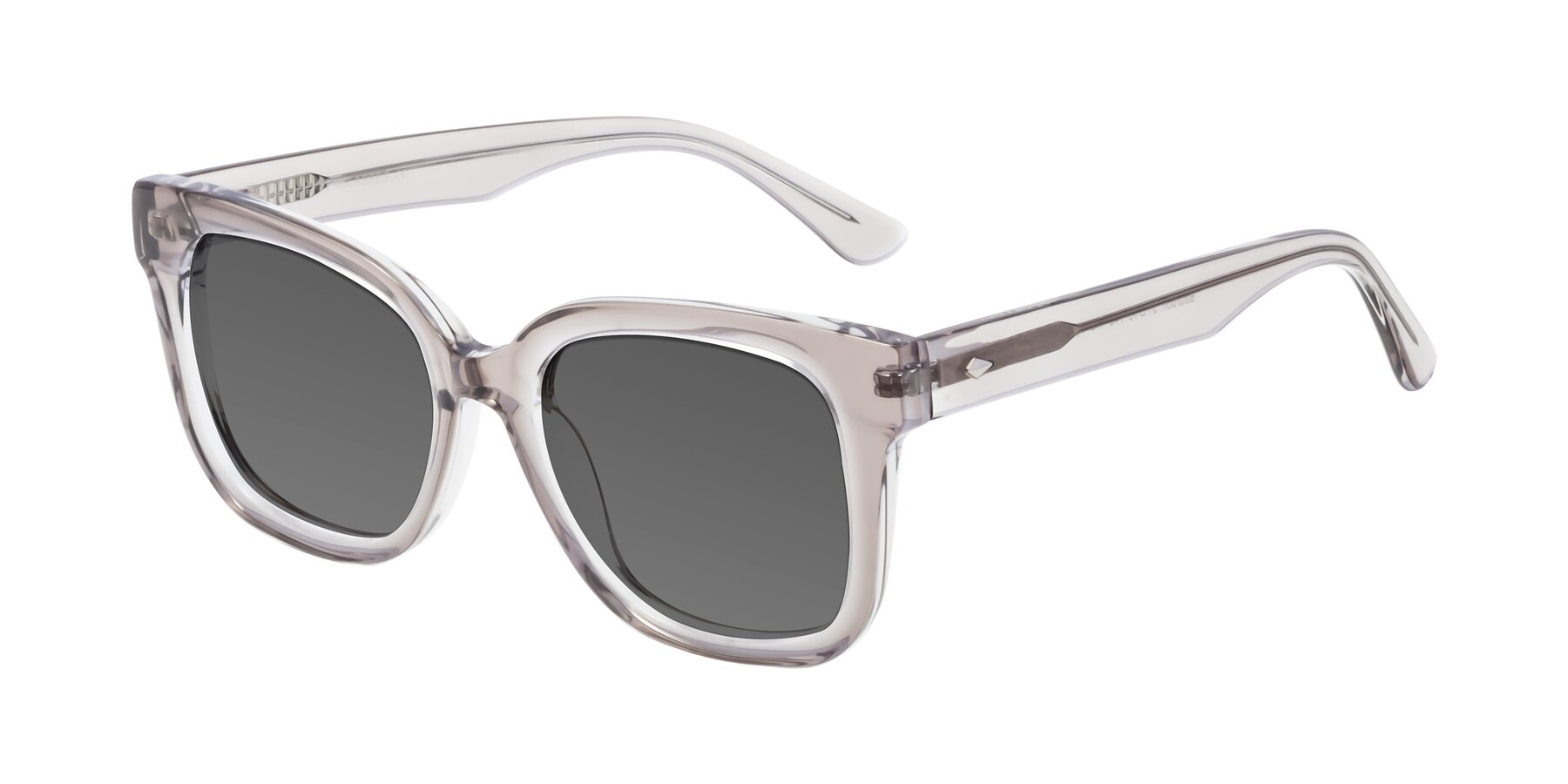 Angle of Bourbon in Transparent Gray with Medium Gray Tinted Lenses
