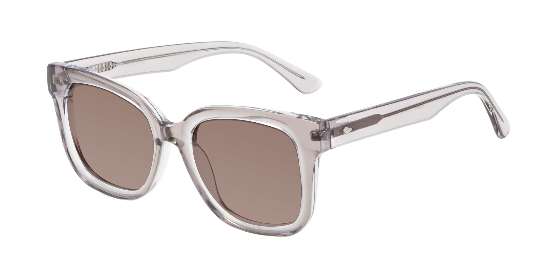 Angle of Bourbon in Transparent Gray with Medium Brown Tinted Lenses