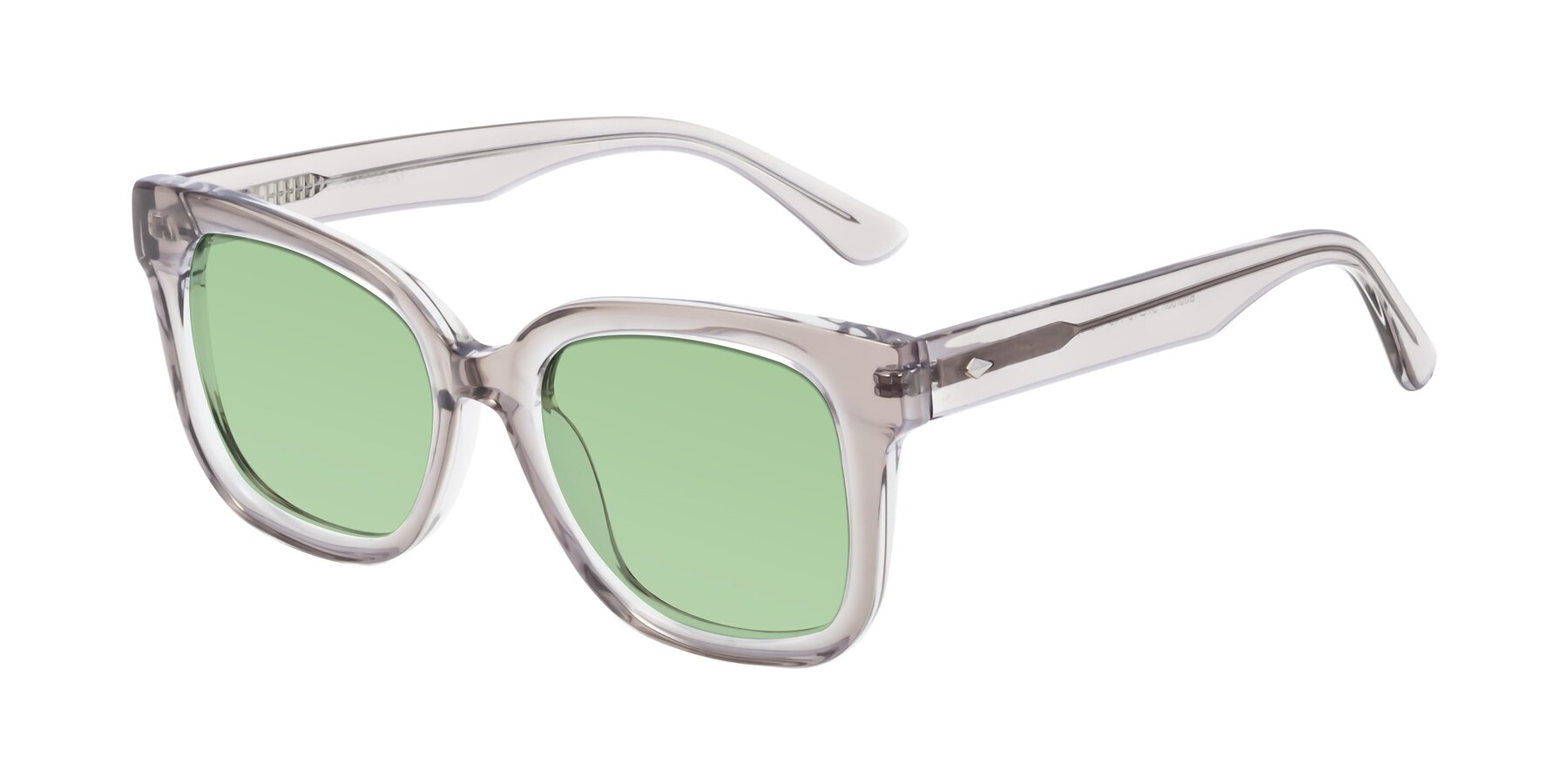 Angle of Bourbon in Transparent Gray with Medium Green Tinted Lenses