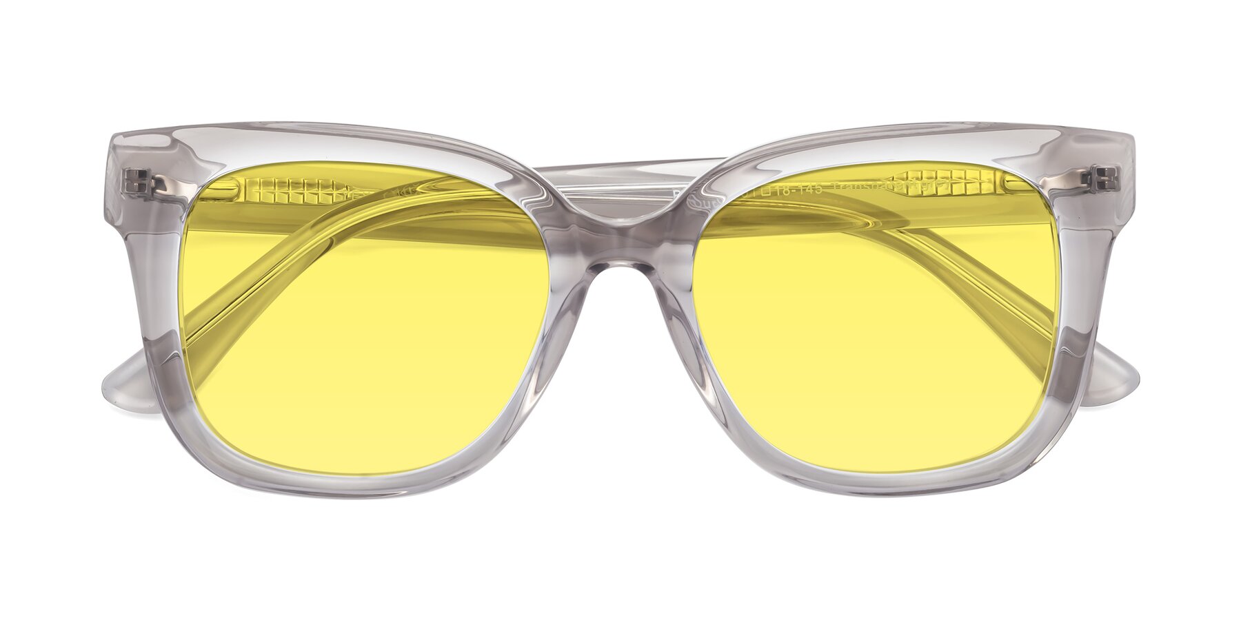 Folded Front of Bourbon in Transparent Gray with Medium Yellow Tinted Lenses