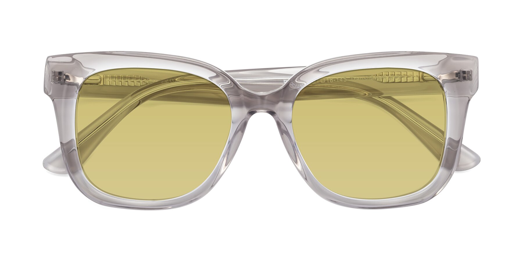 Folded Front of Bourbon in Transparent Gray with Medium Champagne Tinted Lenses