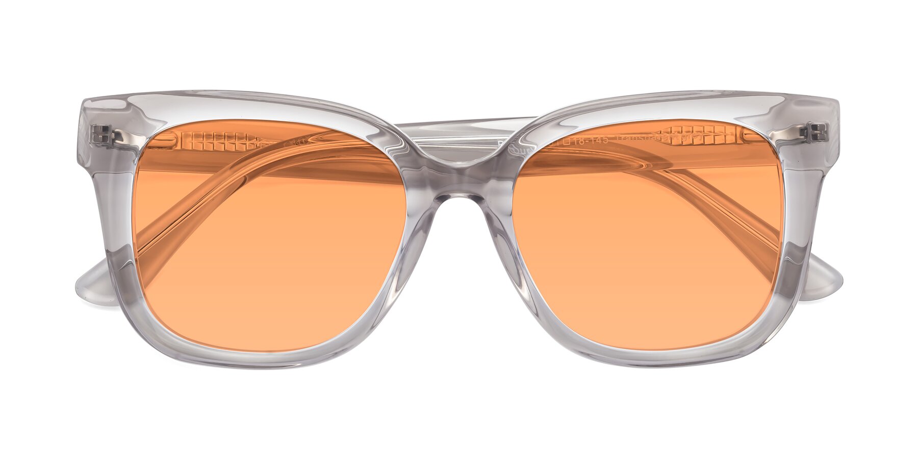 Folded Front of Bourbon in Transparent Gray with Medium Orange Tinted Lenses
