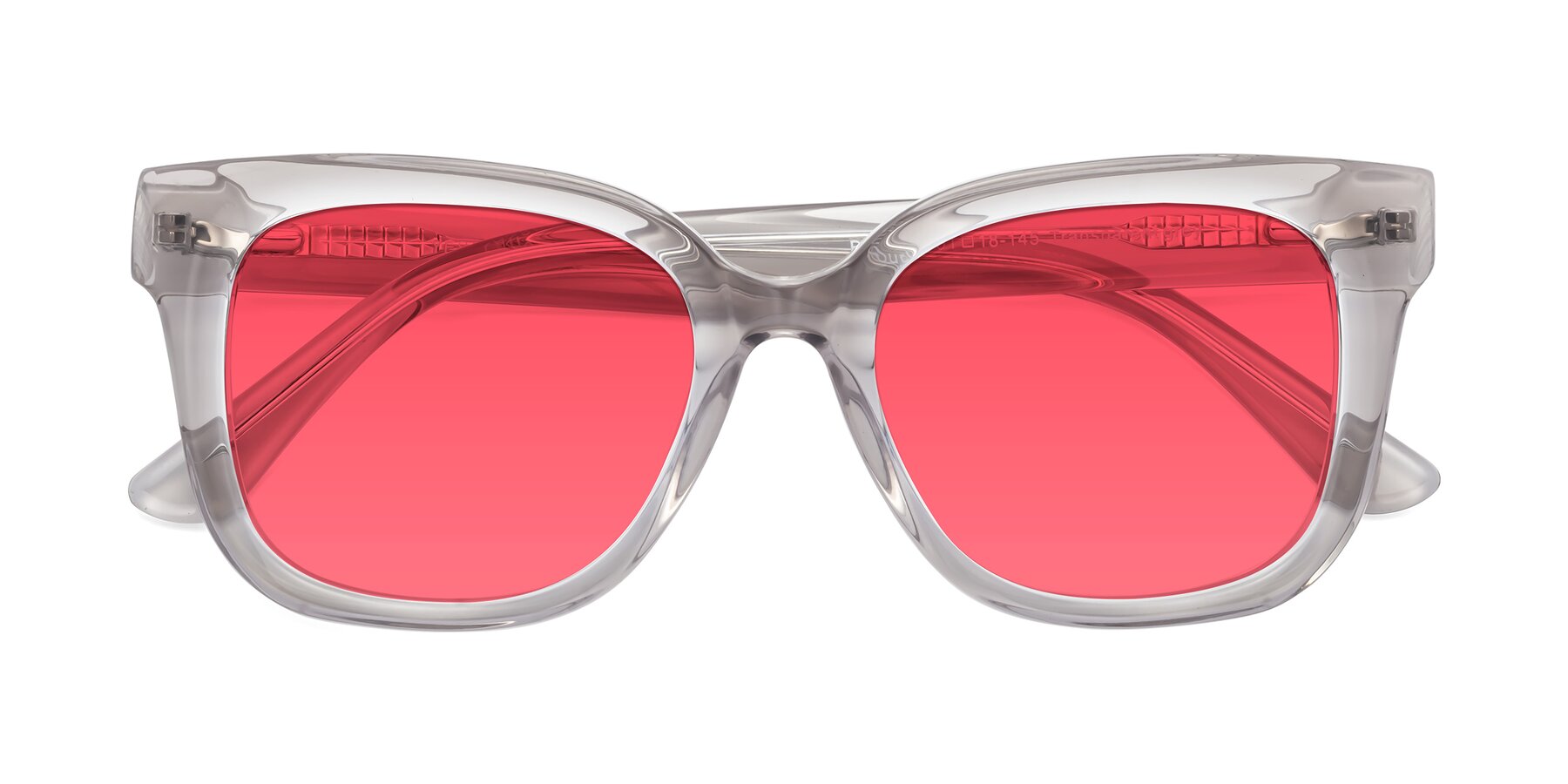 Folded Front of Bourbon in Transparent Gray with Red Tinted Lenses