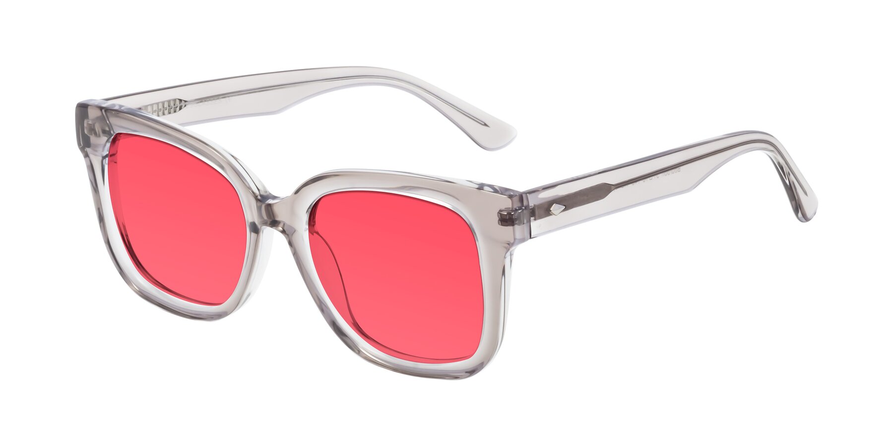 Angle of Bourbon in Transparent Gray with Red Tinted Lenses