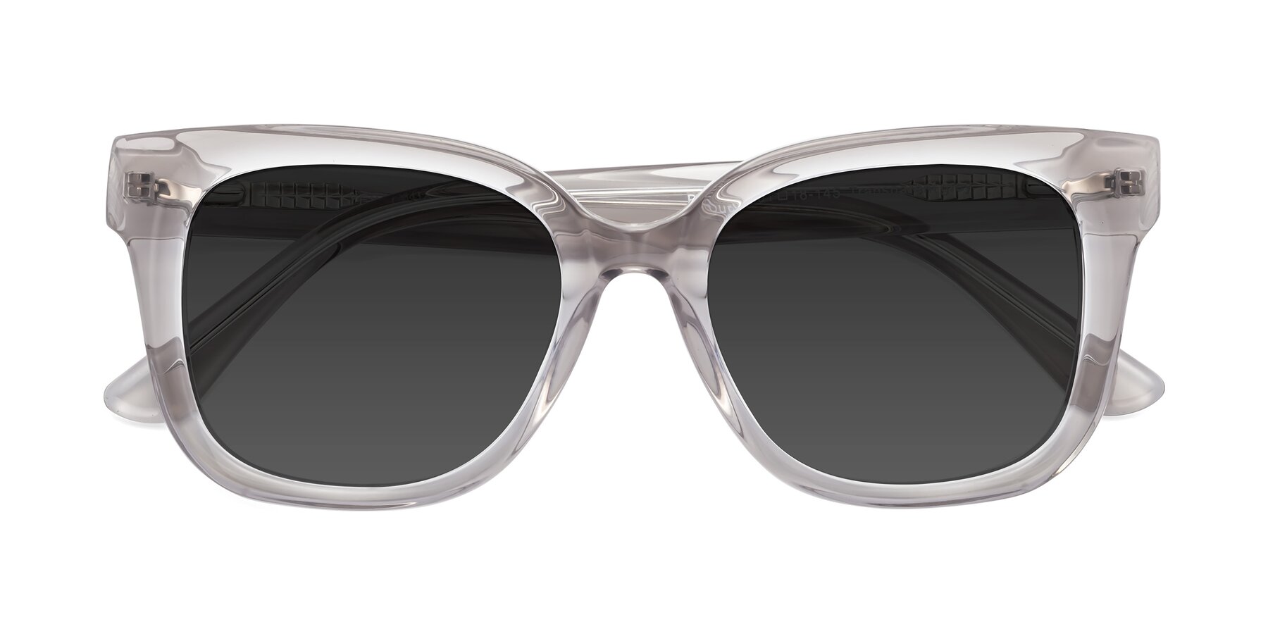 Folded Front of Bourbon in Transparent Gray with Gray Tinted Lenses