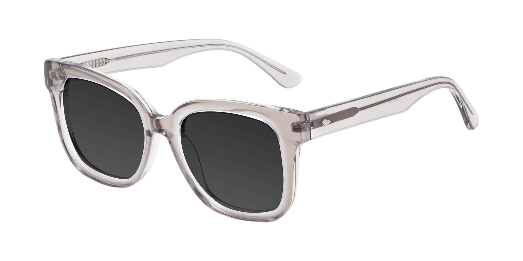 Angle of Bourbon in Transparent Gray with Gray Tinted Lenses