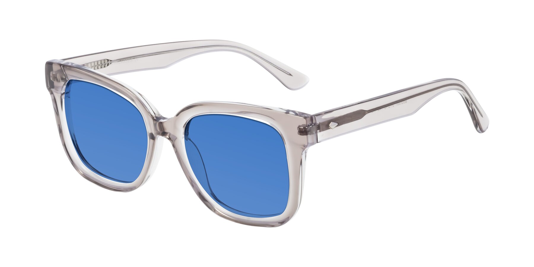 Angle of Bourbon in Transparent Gray with Blue Tinted Lenses