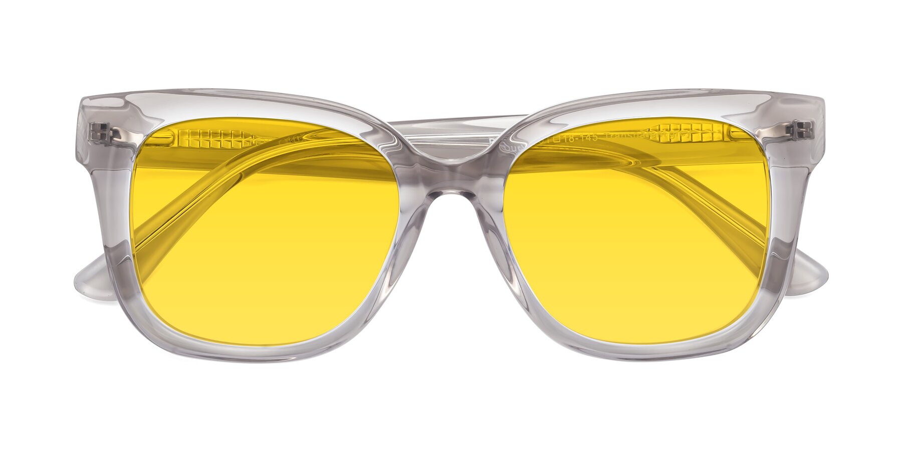 Folded Front of Bourbon in Transparent Gray with Yellow Tinted Lenses
