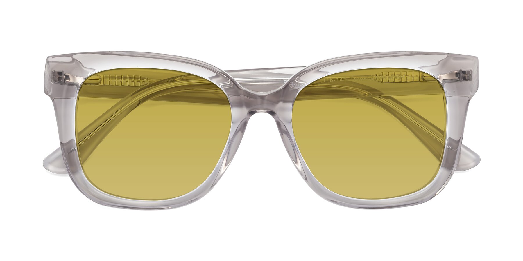 Folded Front of Bourbon in Transparent Gray with Champagne Tinted Lenses