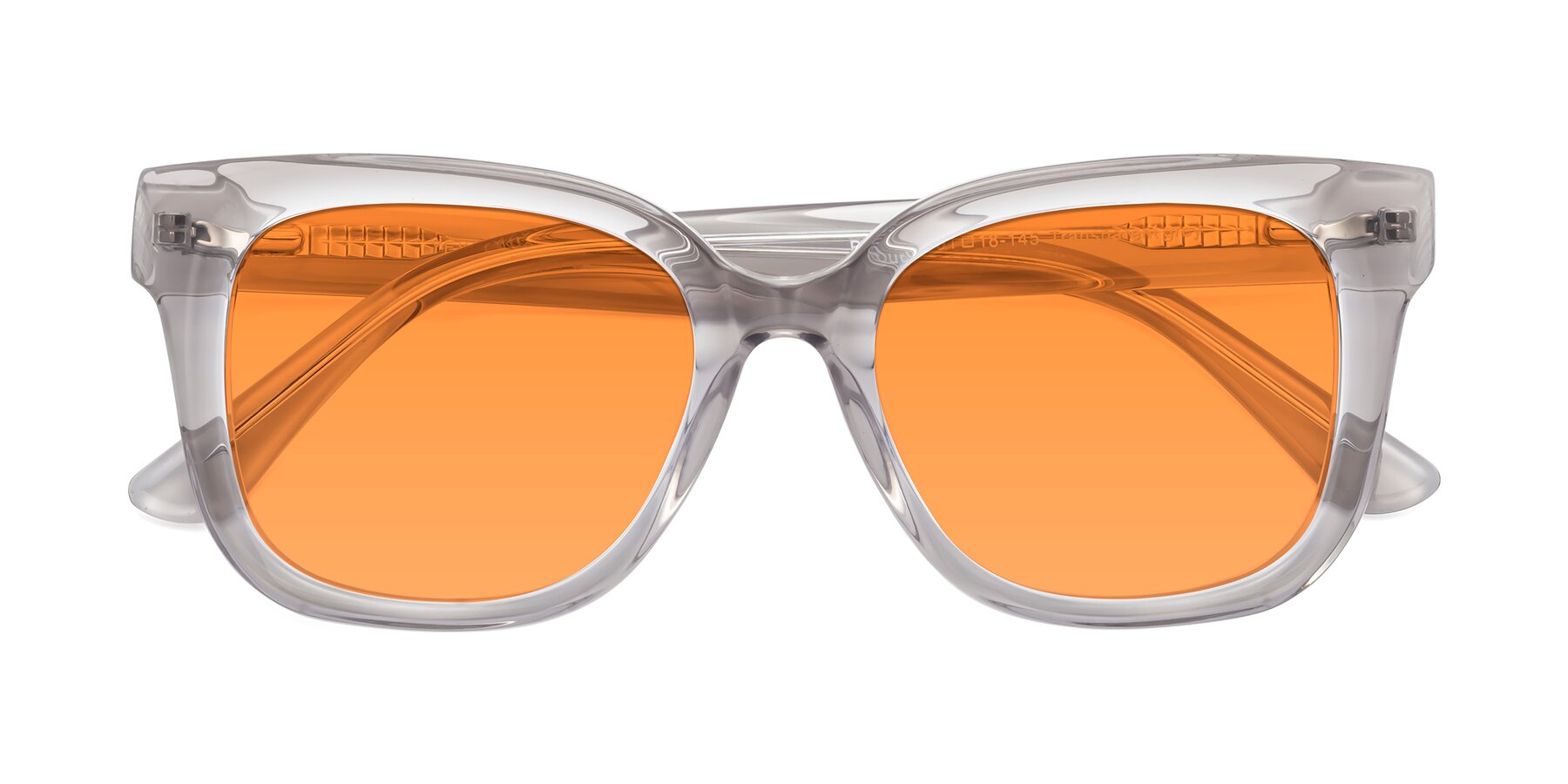 Folded Front of Bourbon in Transparent Gray with Orange Tinted Lenses
