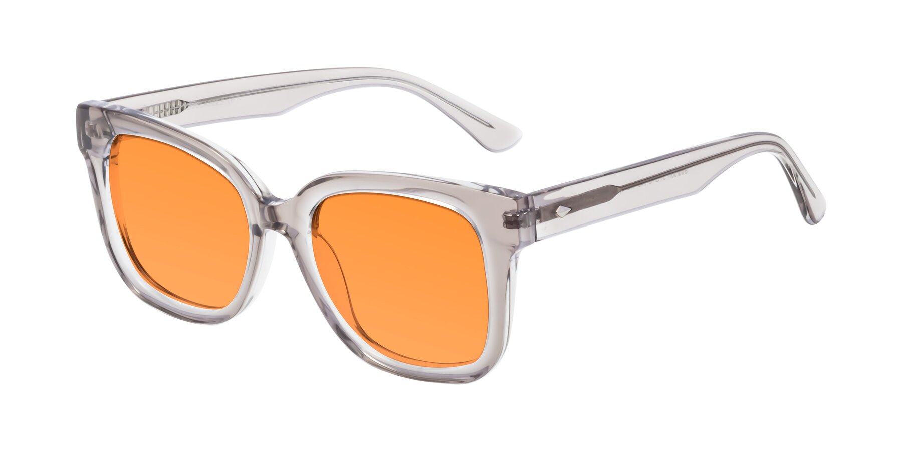 Angle of Bourbon in Transparent Gray with Orange Tinted Lenses