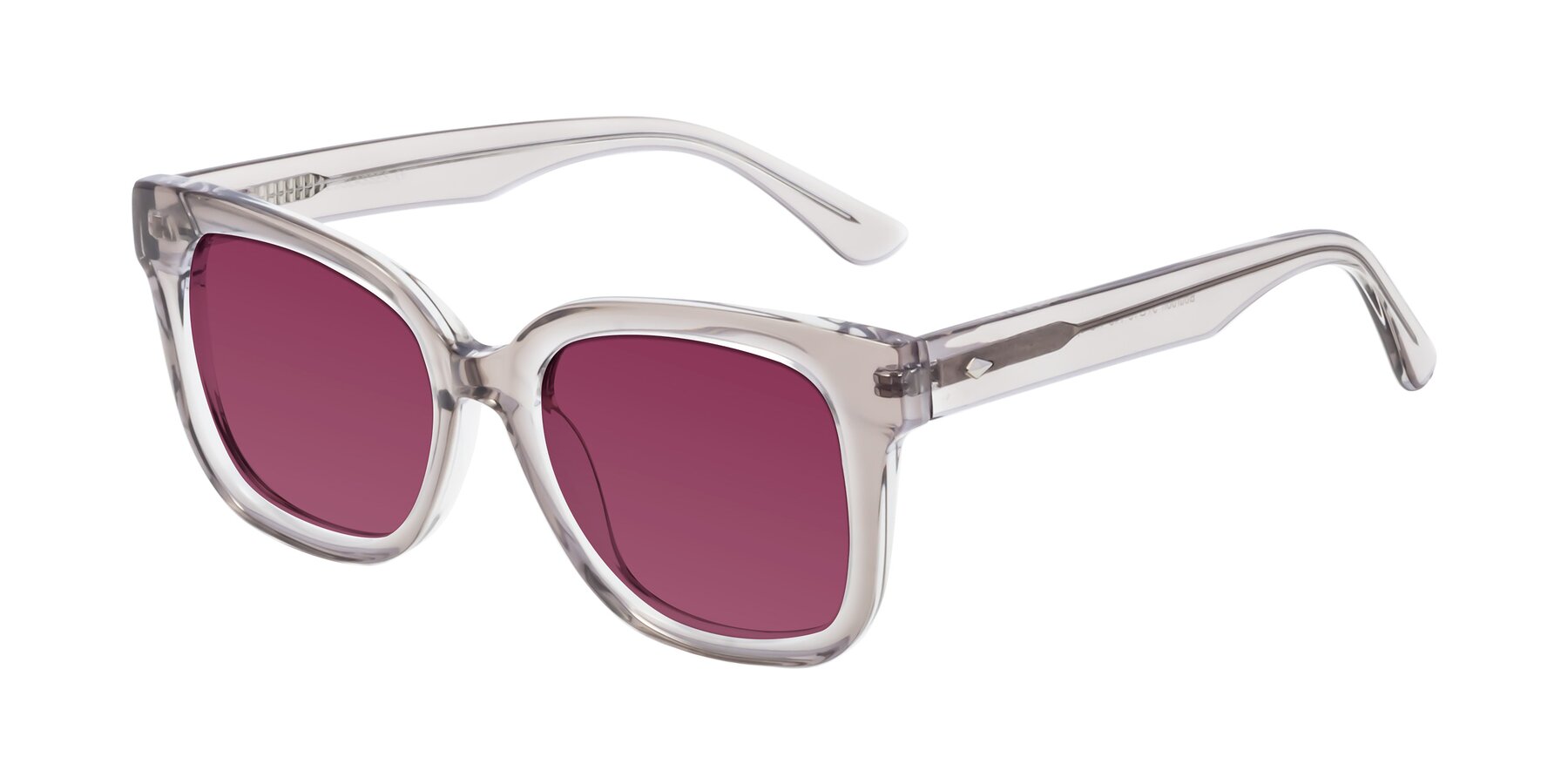 Angle of Bourbon in Transparent Gray with Wine Tinted Lenses