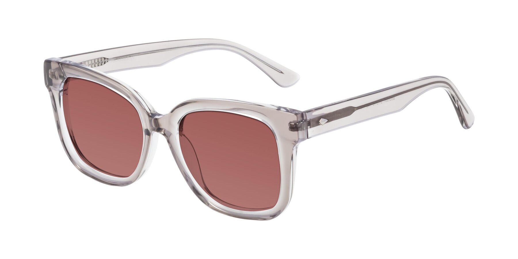 Angle of Bourbon in Transparent Gray with Garnet Tinted Lenses