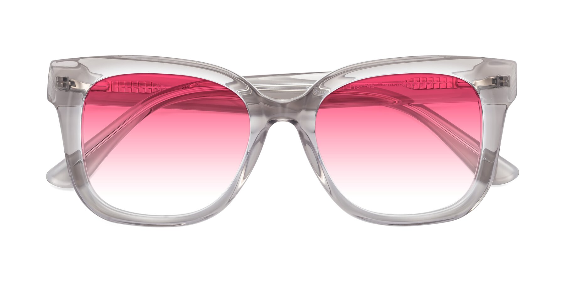 Folded Front of Bourbon in Transparent Gray with Pink Gradient Lenses