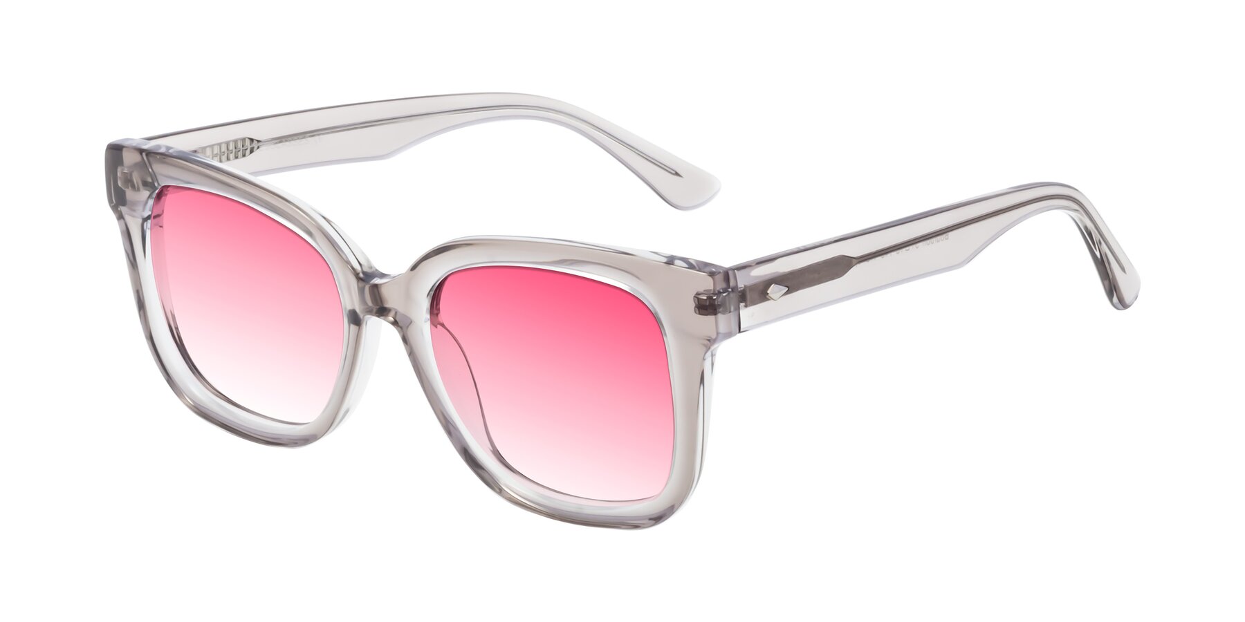 Angle of Bourbon in Transparent Gray with Pink Gradient Lenses