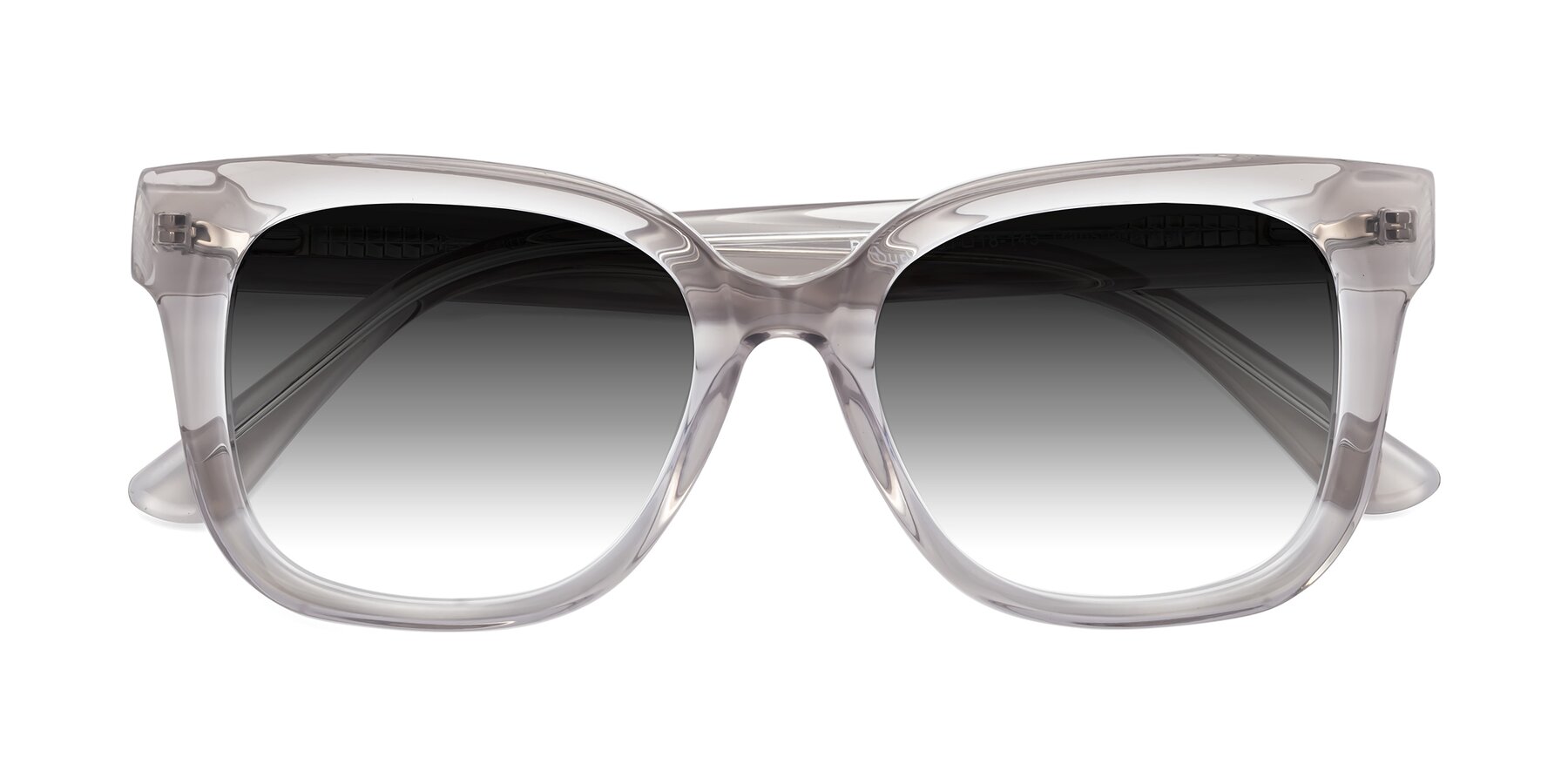 Folded Front of Bourbon in Transparent Gray with Gray Gradient Lenses