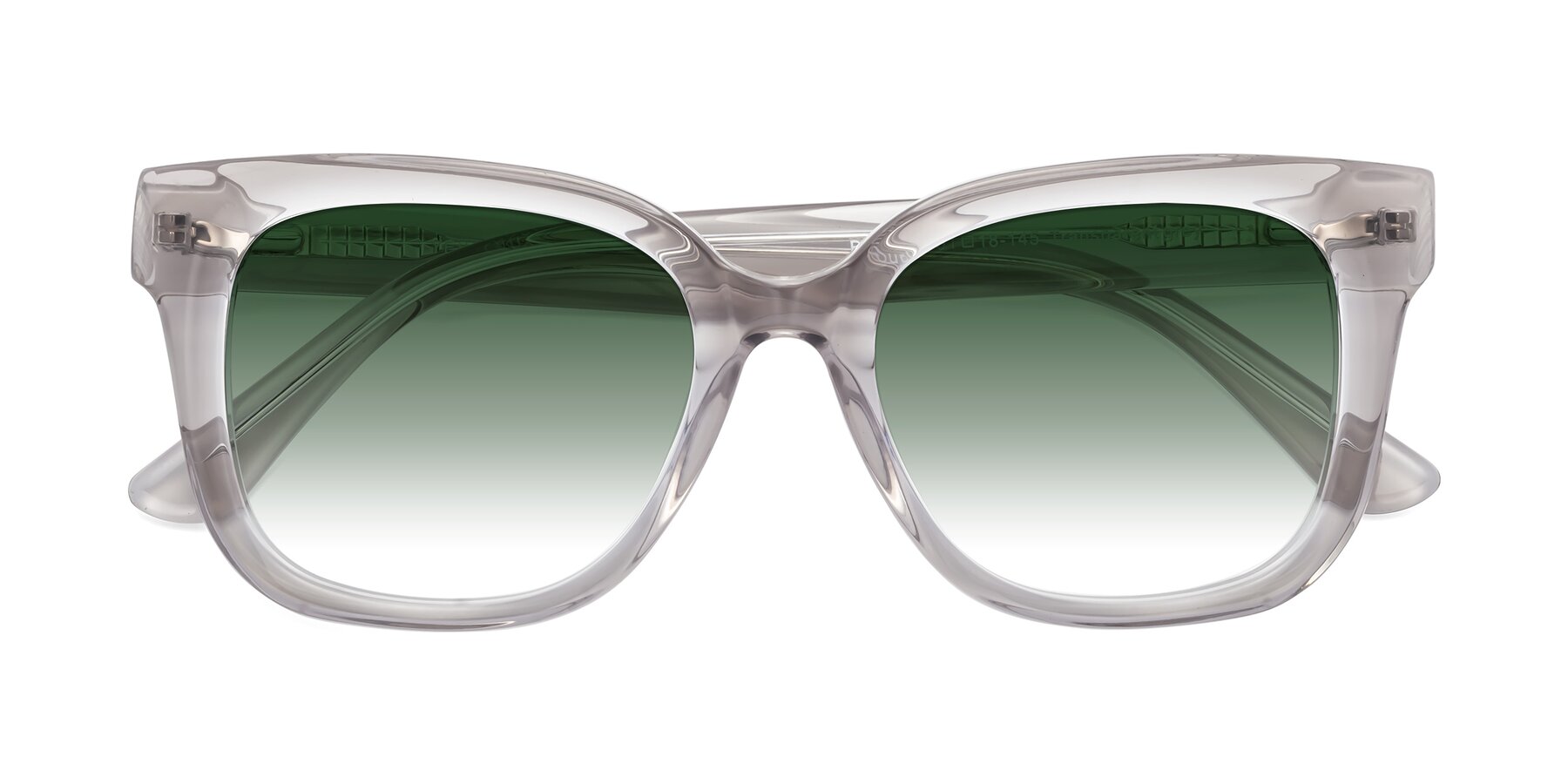Folded Front of Bourbon in Transparent Gray with Green Gradient Lenses
