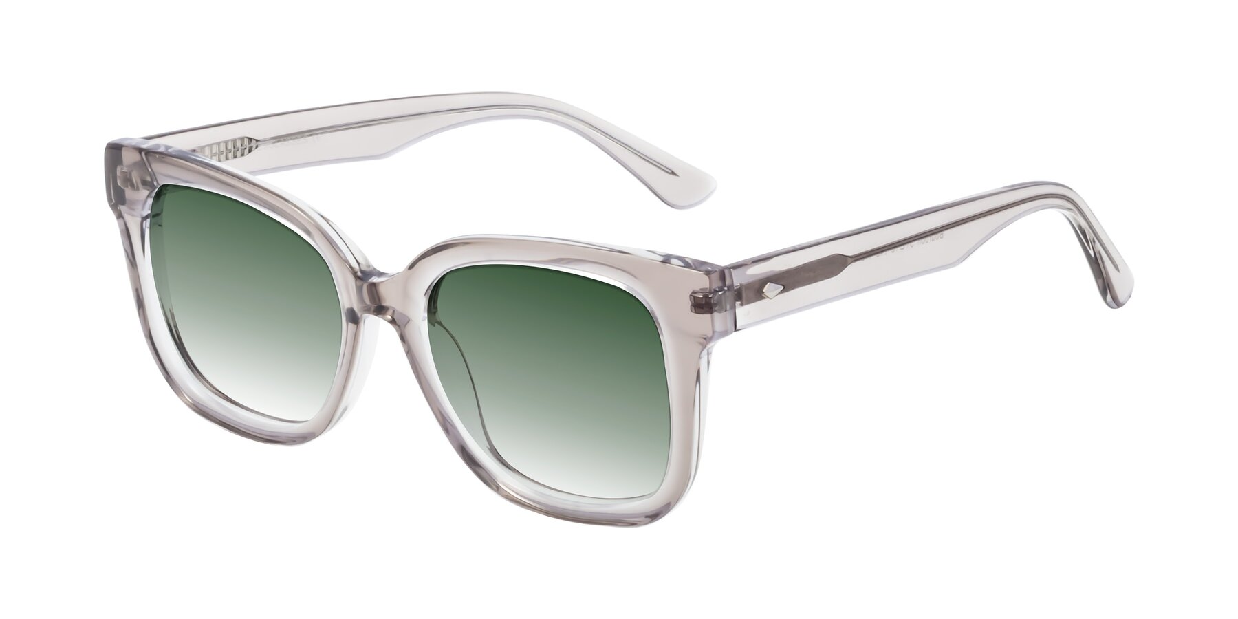 Angle of Bourbon in Transparent Gray with Green Gradient Lenses