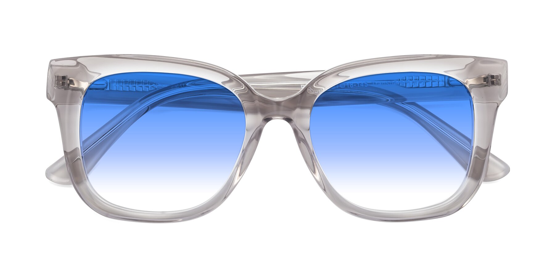 Folded Front of Bourbon in Transparent Gray with Blue Gradient Lenses