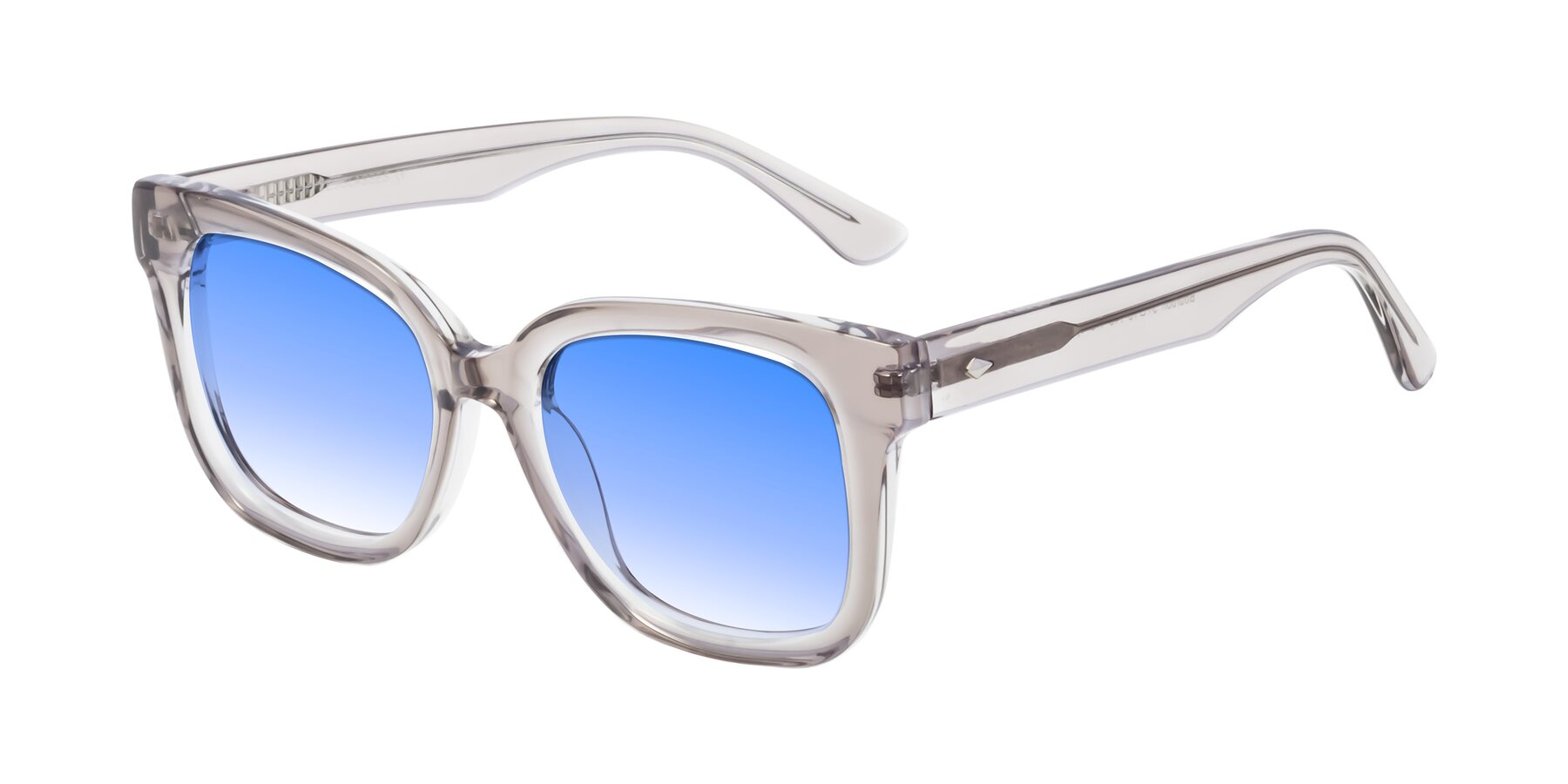 Angle of Bourbon in Transparent Gray with Blue Gradient Lenses