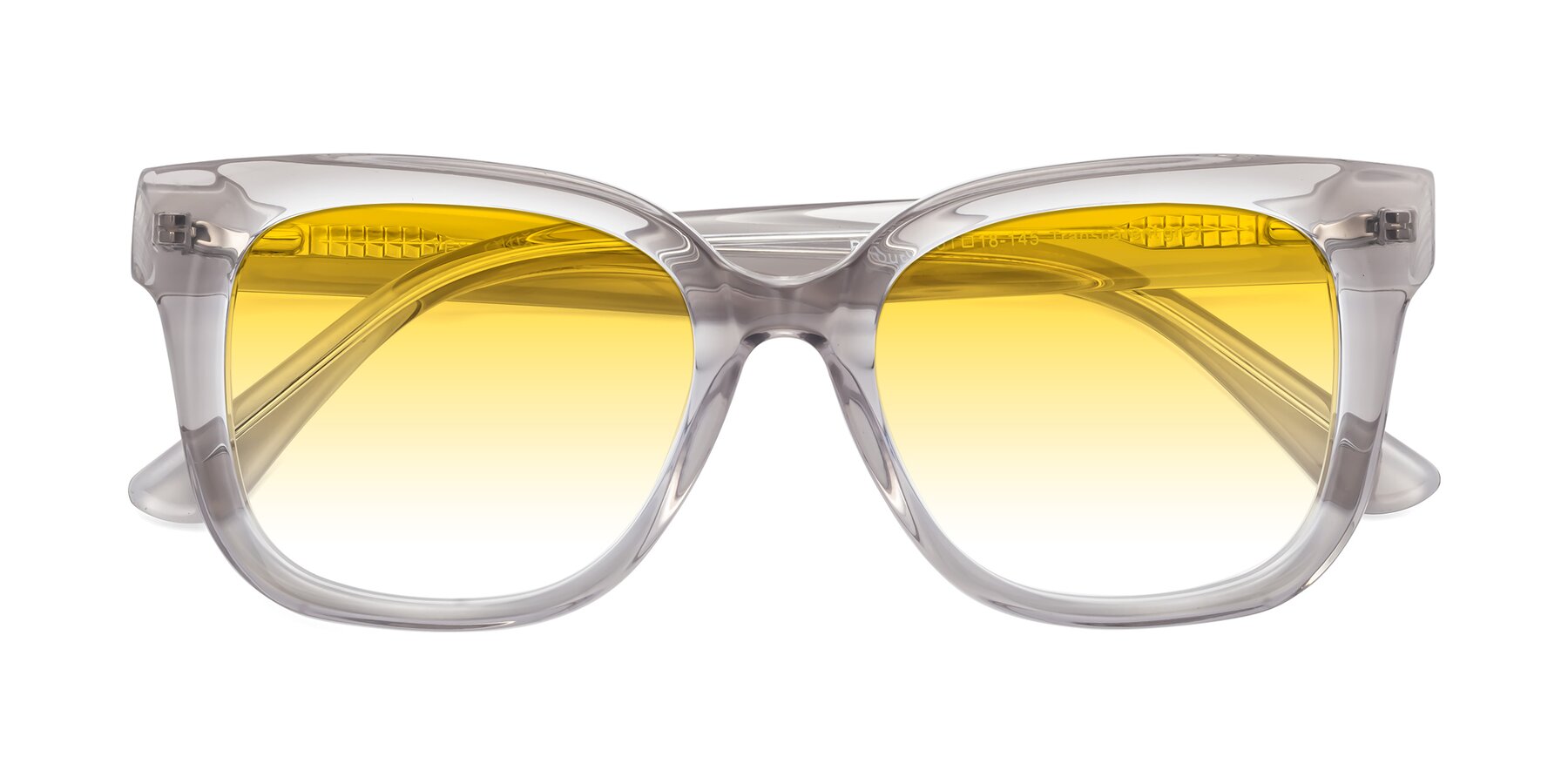 Folded Front of Bourbon in Transparent Gray with Yellow Gradient Lenses