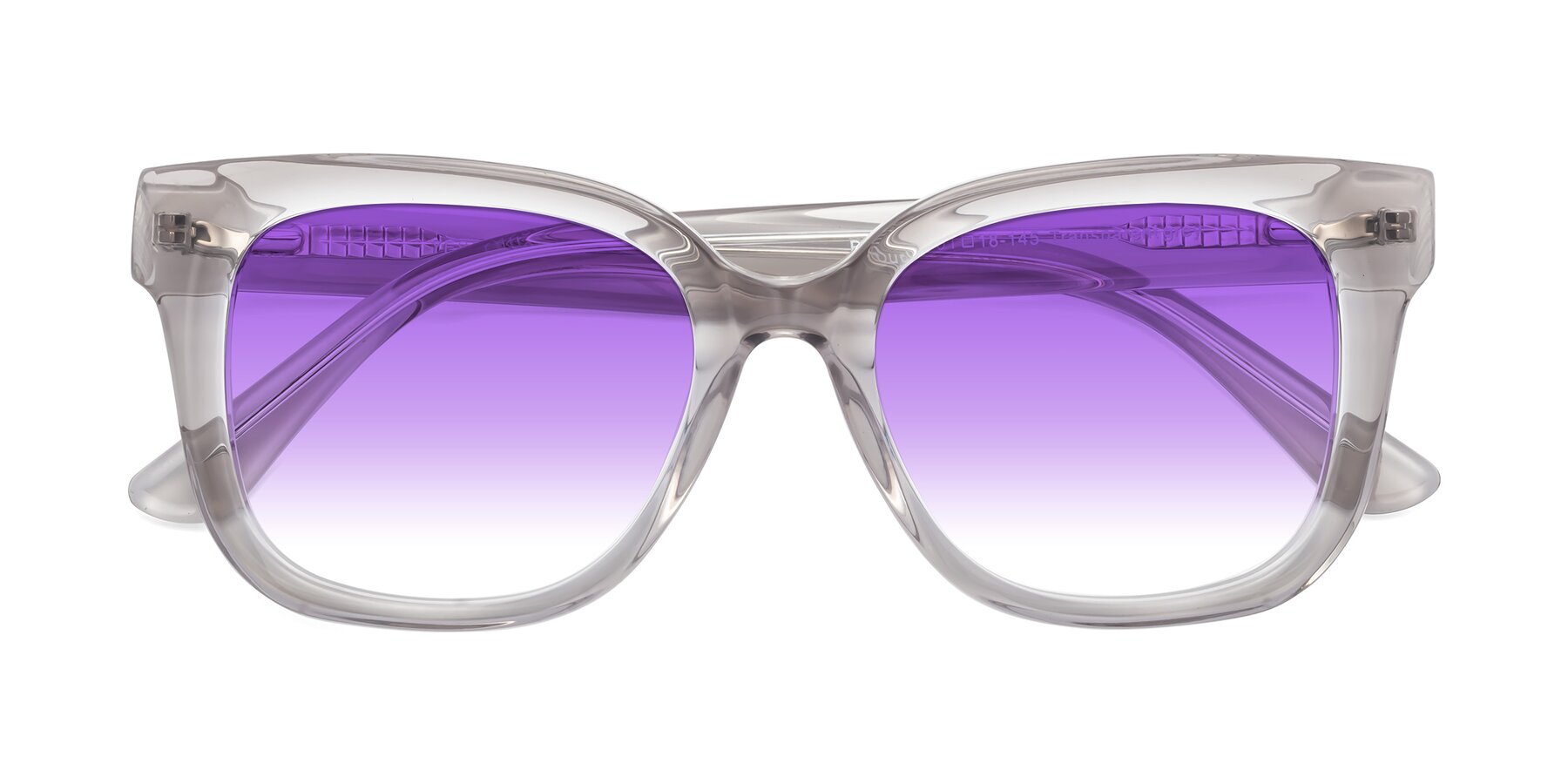 Folded Front of Bourbon in Transparent Gray with Purple Gradient Lenses