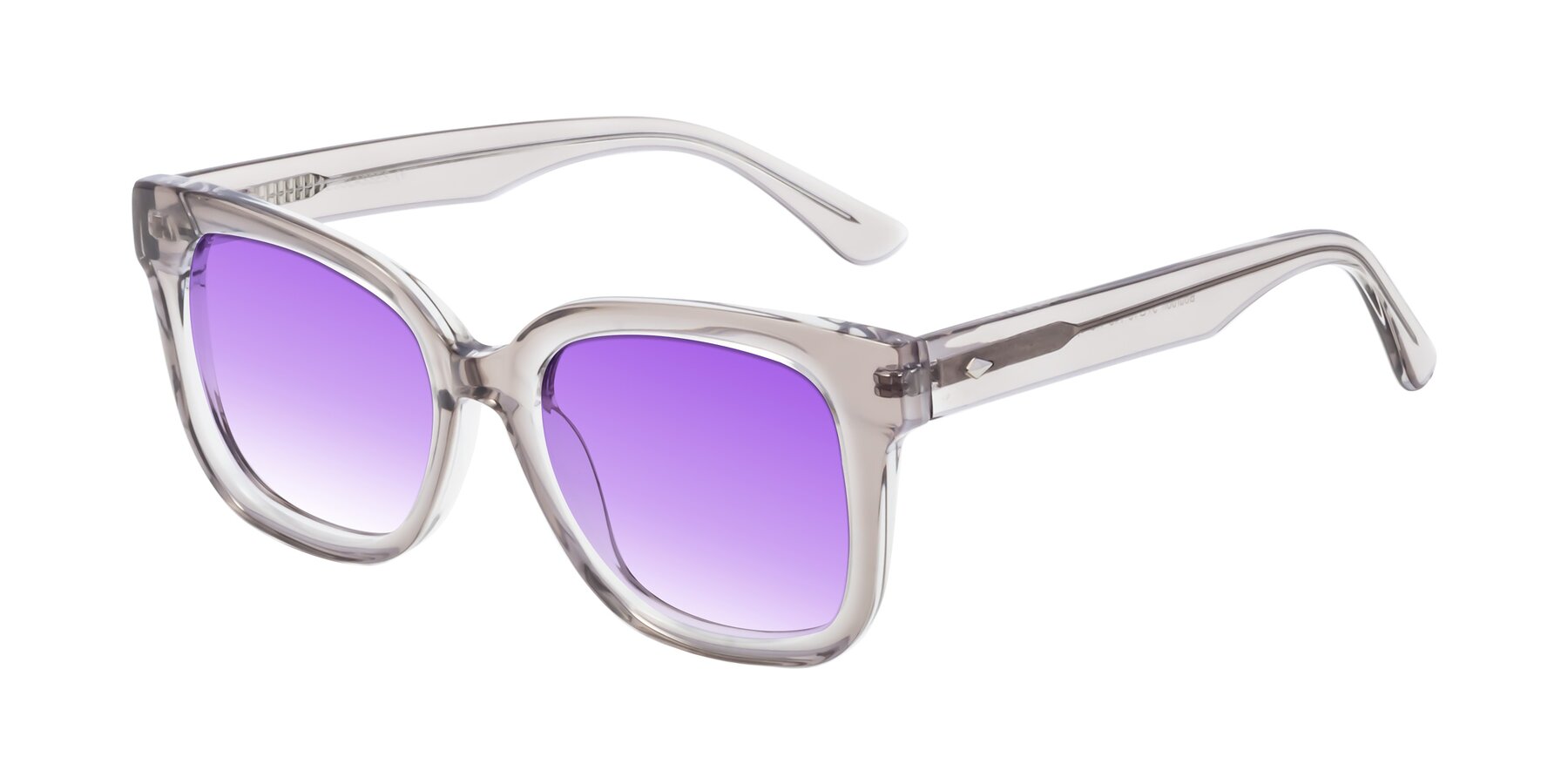 Angle of Bourbon in Transparent Gray with Purple Gradient Lenses