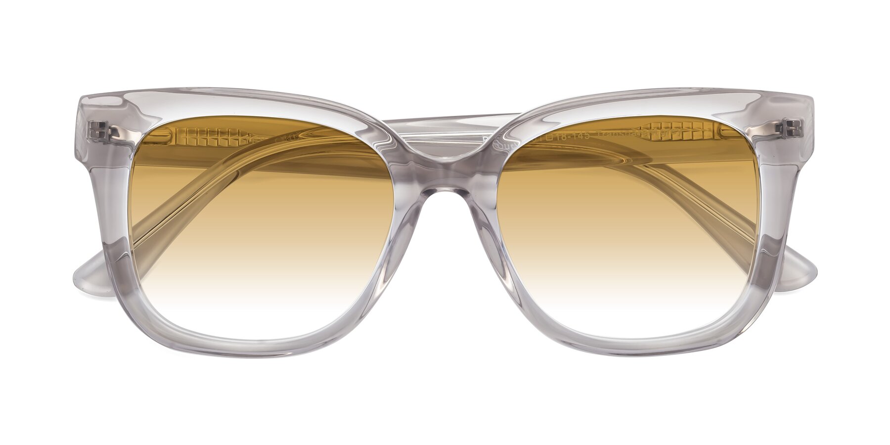 Folded Front of Bourbon in Transparent Gray with Champagne Gradient Lenses