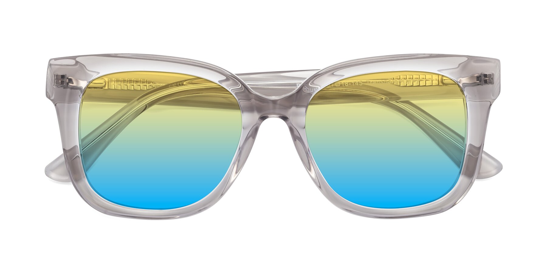 Folded Front of Bourbon in Transparent Gray with Yellow / Blue Gradient Lenses