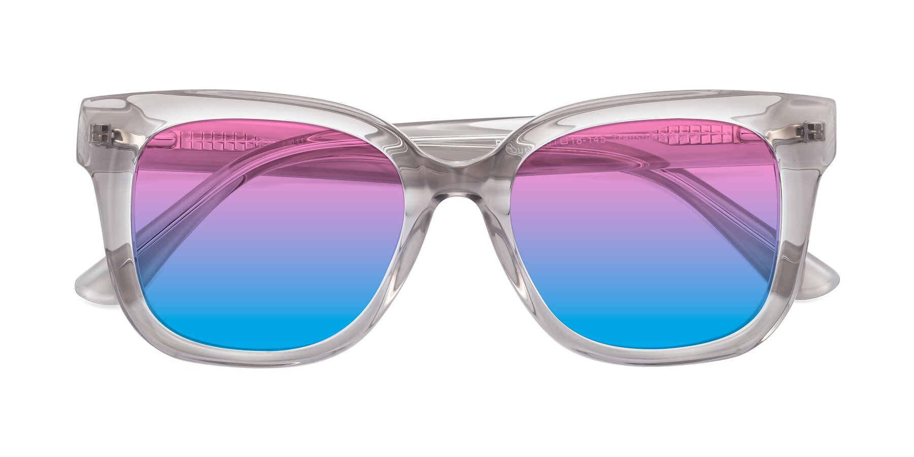 Folded Front of Bourbon in Transparent Gray with Pink / Blue Gradient Lenses